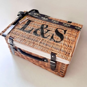 Christmas Hamper - Personalised Wicker Gift Basket - Natural Christmas Decoration