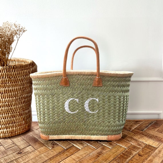 Personalised Basket Beach Bag With Initials Womens Summer Gift for Her Mum Friend Etsy Ireland