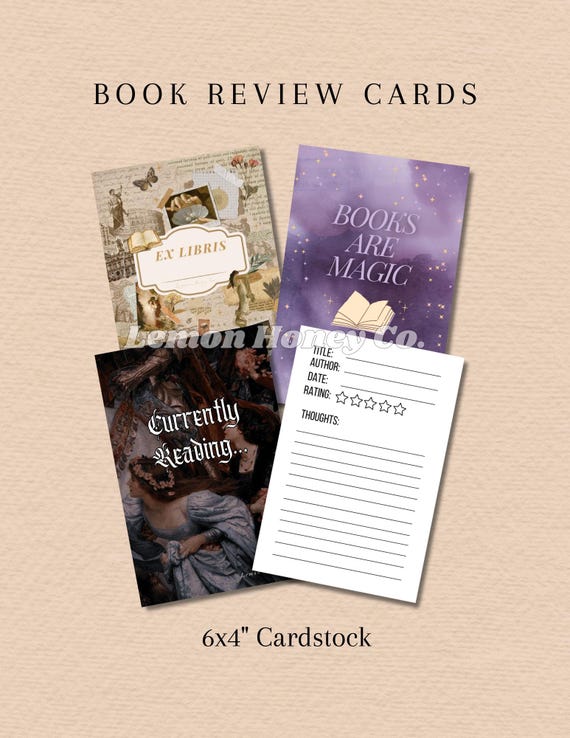 Book Thoughts | Book Review Cards Bookmarks | Heavy Card Stock