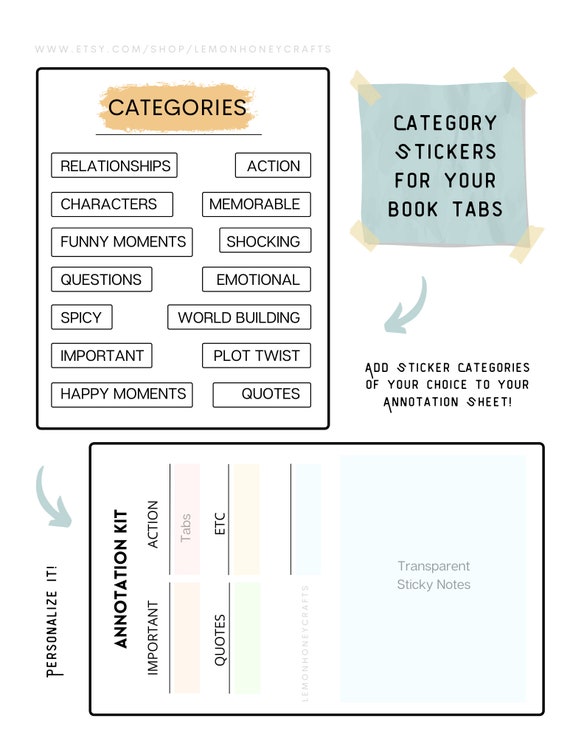 Annotating Kit // Book Annotation, Book Annotation Kit, Book Tabs, Sticky  Notes, Stationary Kit, Annotation Tabs, Annotation Kit, Annotation -   UK