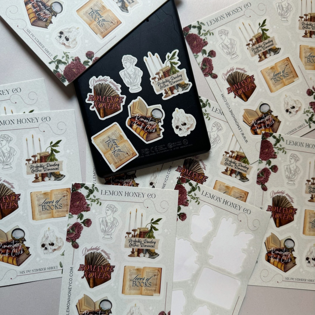Romance Book Lovers Sticker Sheet | 6x4 Inch Sheet | 6 Waterproof ...