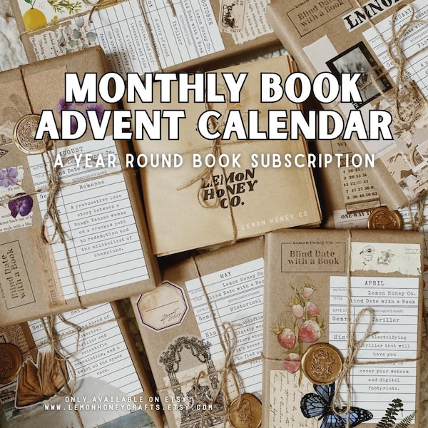 Bookish Advent Calendar / Subscription Box: Blind Date with A Book | 3 Month, 6 Month, or 12 Mon Fantasy, Thrillers, Mystery, YA Fiction
