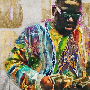 Limited edition NFT Token – Rapper Portrait – Notorious B.I.G. Biggie – Minted - collectible – Pop art & Graffity - ETH blockchain version