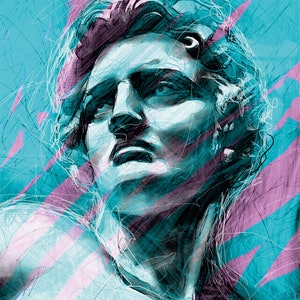 Limited edition NFT Token – collectible - Renaissance Michelangelo&#39;s David - Minted - Pop art & Graffity - ETH Bitcoin blockchain version