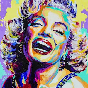 Fine Iconic Contemporary Pop Art Portrait – Marilyn Monroe, Canvas / Paper, Wall art decor