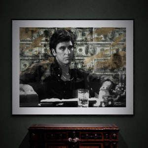 Graffiti contemporáneo fino y retrato de arte pop - Al Pacino - Scarface, lienzo / papel, decoración de arte mural, arte callejero