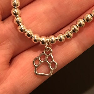 Paw Charm Bracelet, Dog Paw Bracalet, Animal Jewellery, Dog, Charm Bracelet