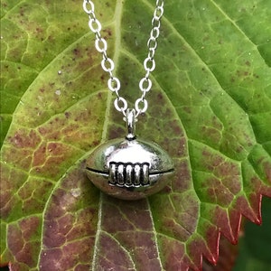 Rugby Necklace, Silver Rugby Necklace, Rugby supporter gift, Sport Necklace, Sports Jewellery, American football, Superbowl