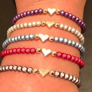 Wundervolle Perlenarmbänder, reflektierender Schmuck, Perlenarmbänder, Herzarmbänder, Armbänder, Stackerarmbänder, Weihnachtsgeschenk, Strumpffüller