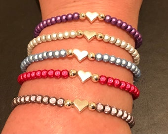 Miracle Bead Bracelets, Reflective Jewellery, Bead Bracelets, Heart Bracelets, Bracelets, Stacker Bracelets, Christmas gift, stocking filler