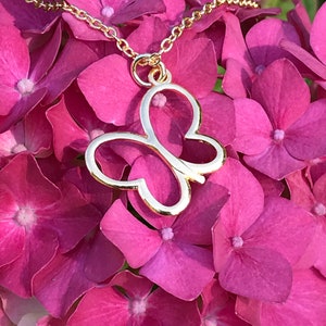 Gold Butterfly Necklace, Butterfly pendant on a gold plated chain, Butterfly Necklace, Butterfly Pendant,