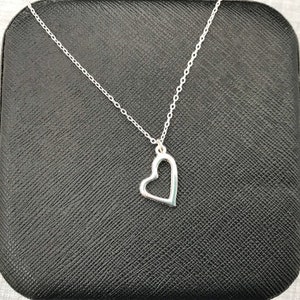 Heart Necklace, Silver Heart Pendant Necklace, Stylish Heart Necklace, Pendant, Necklace