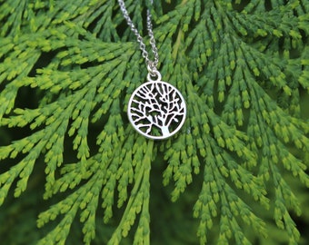 Tree of Life Charm Necklace, Tree of Life Necklace, Silver Tree of Life Necklace