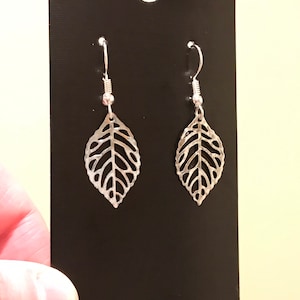 Blatt Ohrringe, Silber Blatt Ohrringe, Leichte Ohrringe, Naturschmuck, Geschenk für sie, Weihnachtsgeschenke,