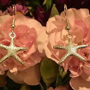 Starfish Earrings, Silver Earrings, Silver starfish Earrings, Match with Starfish Necklace, Starfish Set, Wildlife Jewellery