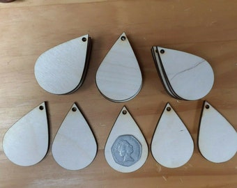 20x tear drop shapes 3mm blanks - 4 x 6cm (40 x 60mm) earring key ring