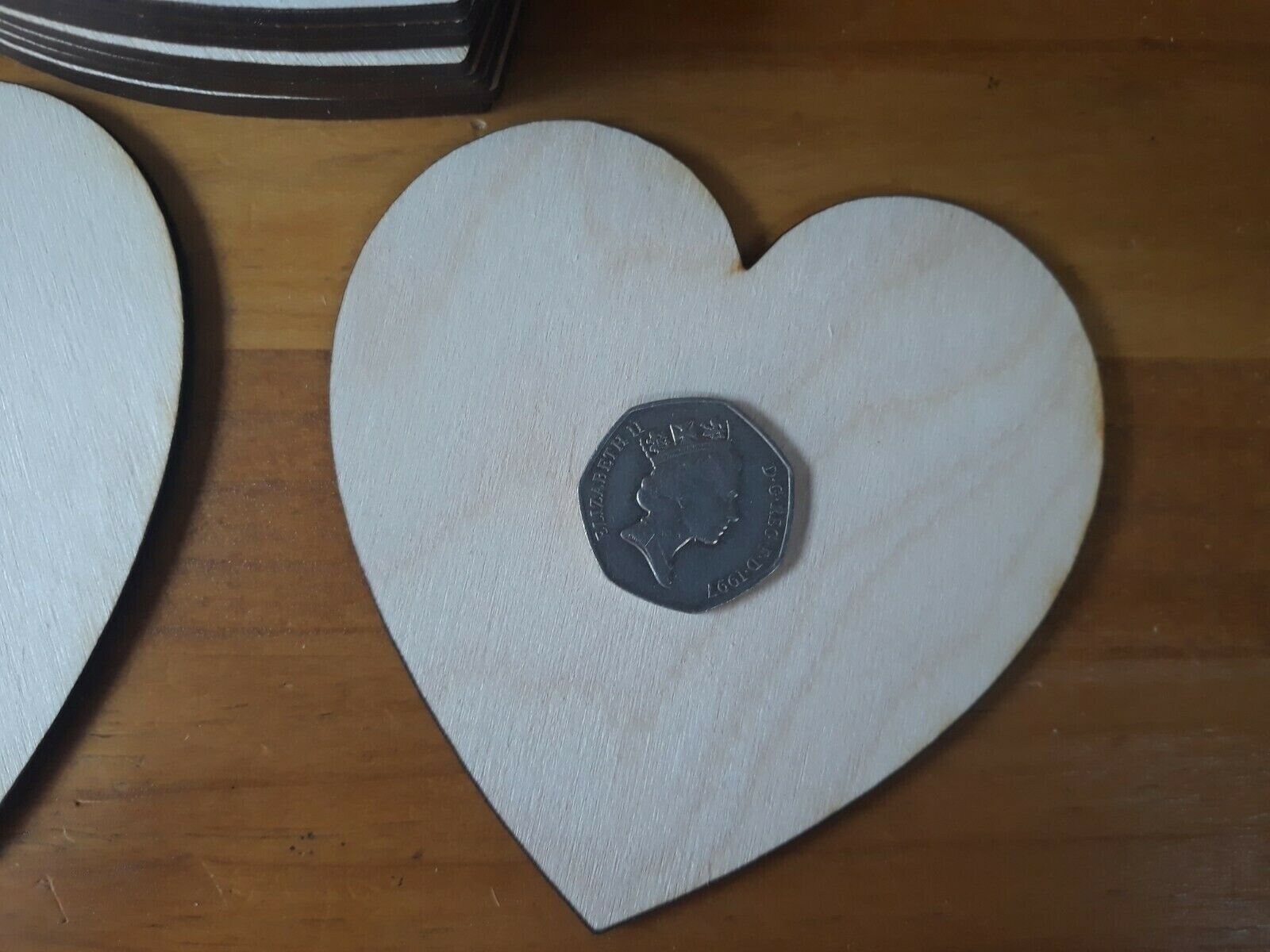 100mm/10cm Wood Heart Craft Shapes Coasters Diy Decoration