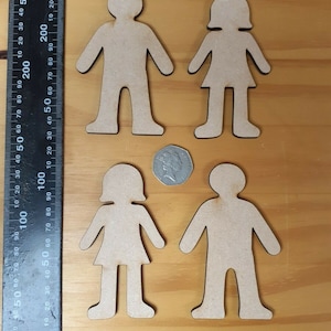 8x 100mm personas formas 3mm - mdf formas de artesanía etiquetas en blanco
