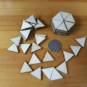 80x 2cm (20mm) triangle wooden craft shapes wood diy decoration plaque