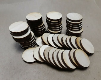 60x 25mm/2.5cm wooden circle craft shapes wood diy decoration disc plaque