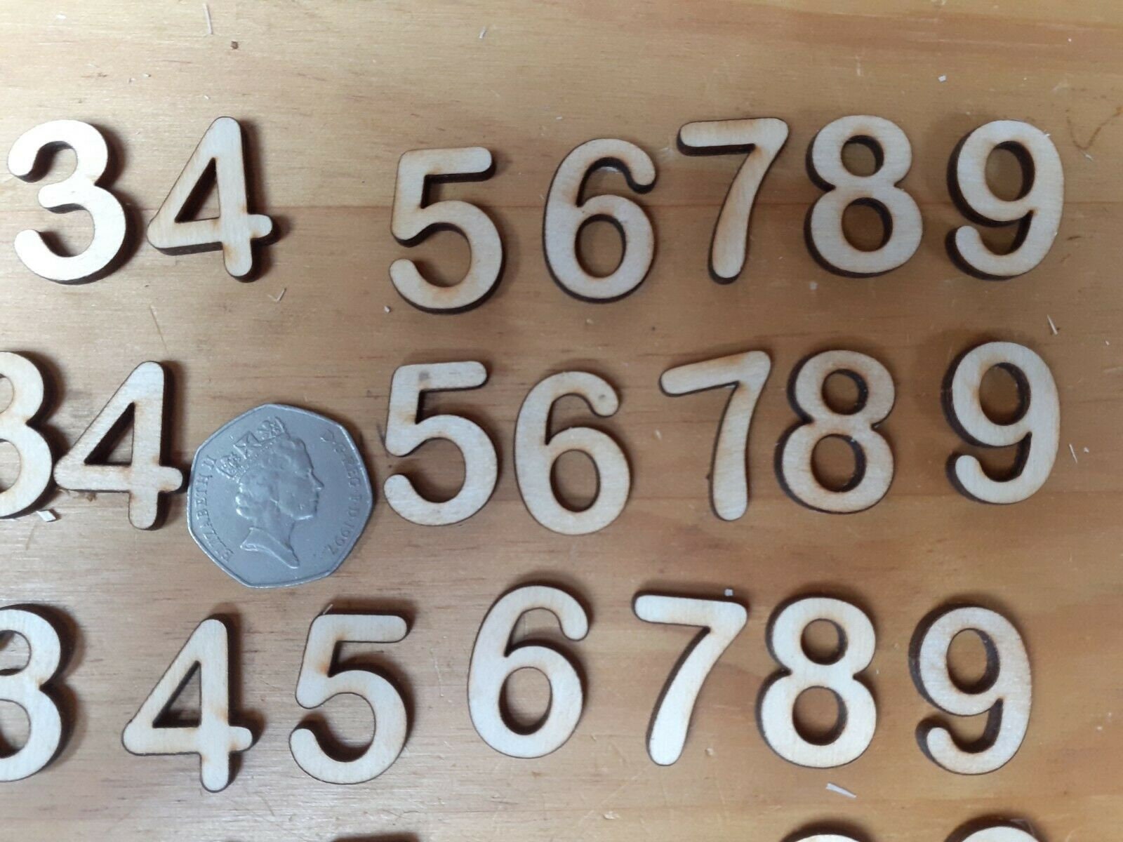 40x 24mm Wooden Numbers Plywood Craft Wedding Card Making Number - 4 ...