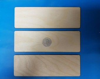 3x rectangle craft blank shape 20 x 6.5cm Poplar ply wood plaque sign pyrography