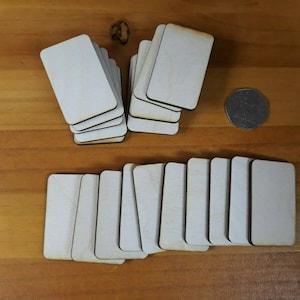 25x rectangle shape wooden craft blank 5.1x3.2cm  (51 x 32mm) pyrography tags