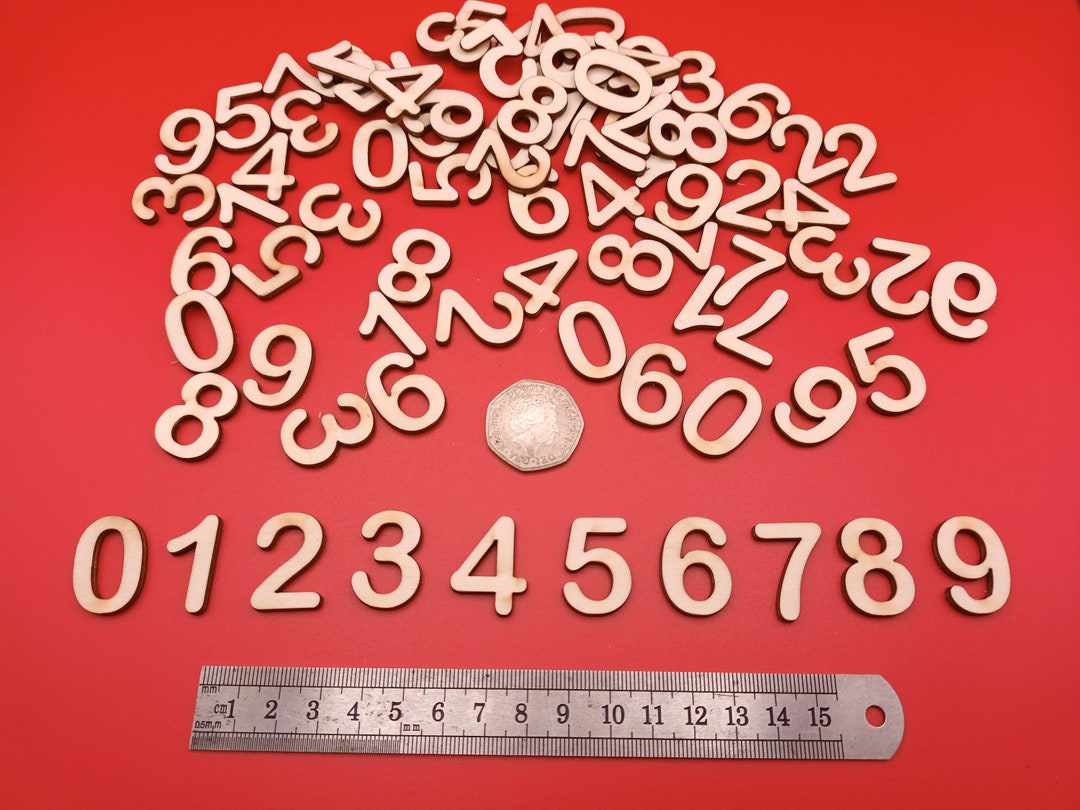 Wooden NUMBERS Sets Pack Craft Wedding Card Making Number Craft 24mm ...