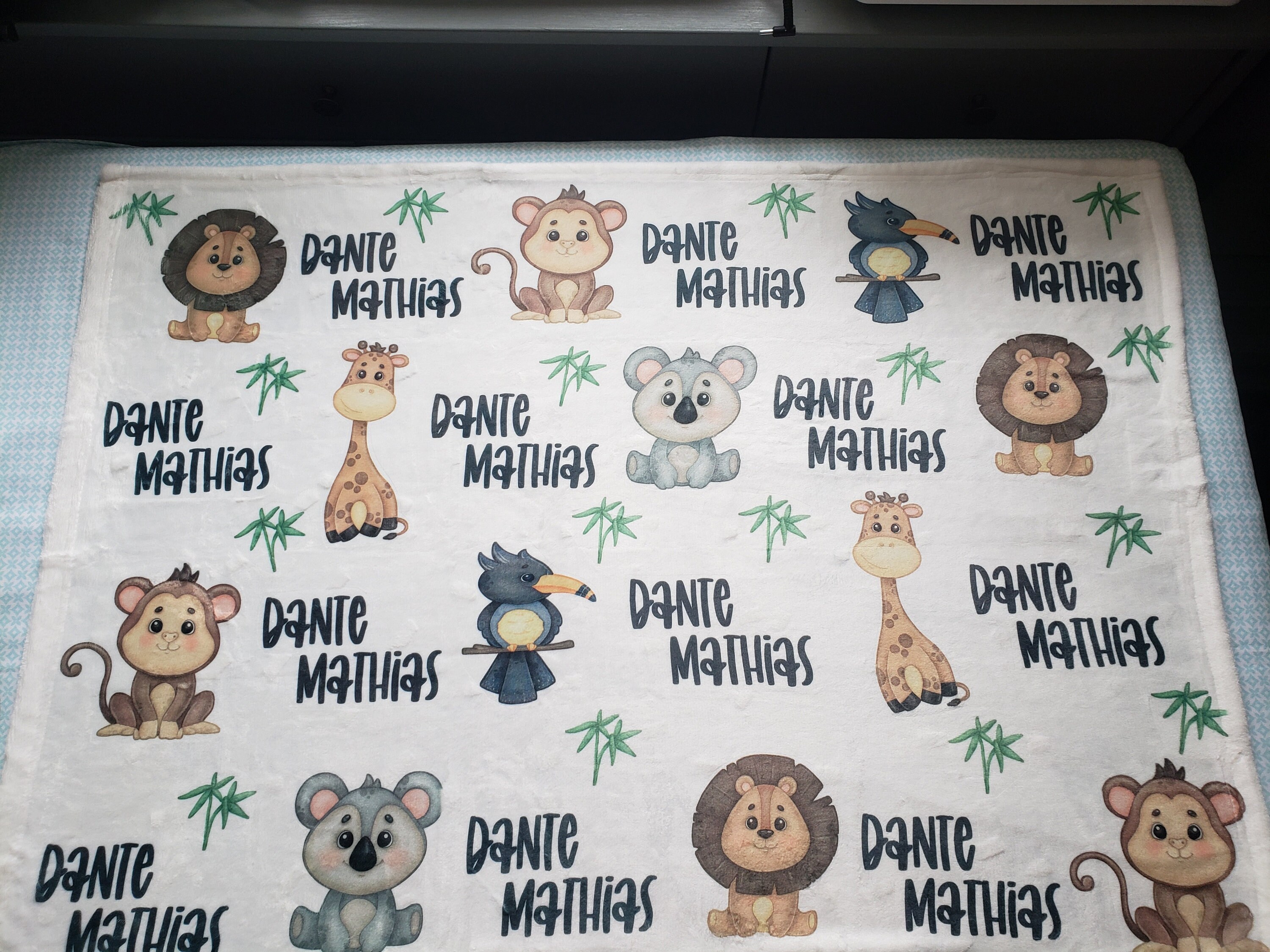 Personalized Safari Baby Blanket Etsy