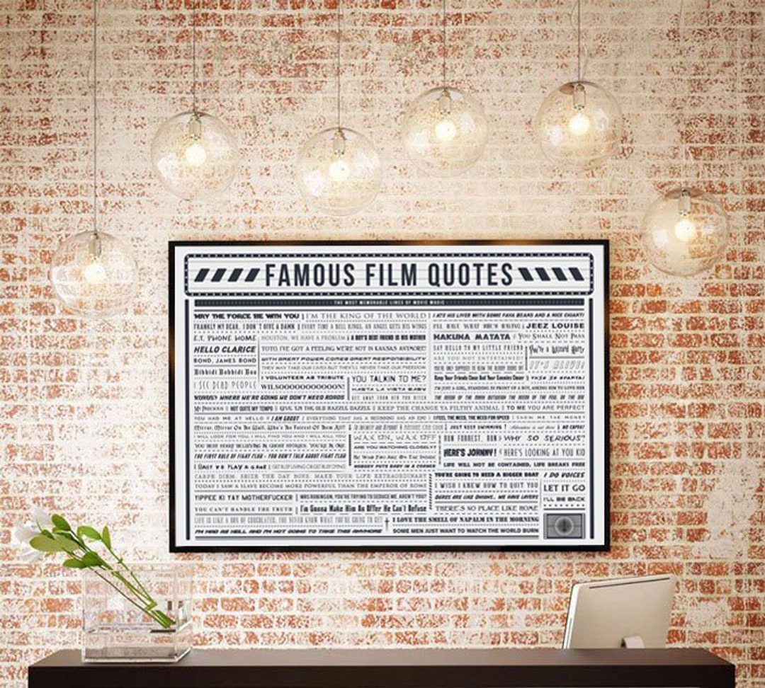 Famous Iconic Film Quotes Poster Landscape Memorable Etsy Uk