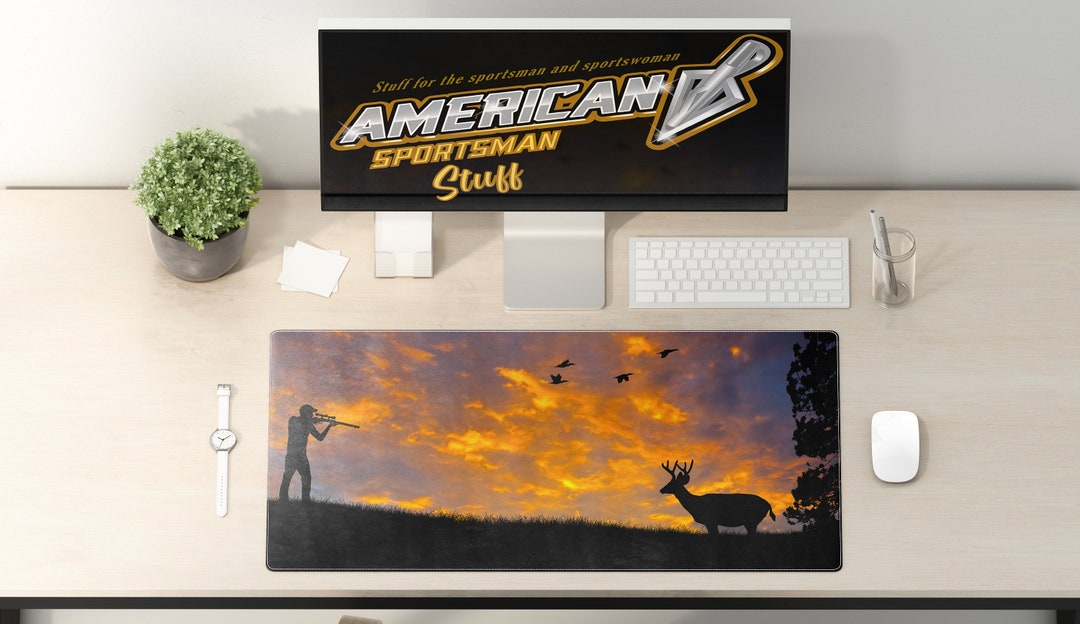 Bow Hunting Deer at Sunset Desk Mats, Gaming Pad - Etsy