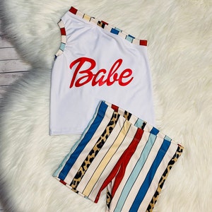 Retro Striped One Shoulder Babe Top and Biker Shorts|Leotard|Peplum|Halter|Shorties|Sweater Romper