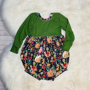 Christmas Who-Ville Bubble Romper|Leotard|Peplum|LoungeTop|Bloomer|Jogger|Sweater Romper|Overalls