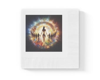 Celestial Silhouette cirkel witte servetten | Spirituele feestservetten