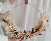 Boho Dried Flower Wreath, Fall Neutral minimalist Dried Foliage Wreath, Natural wreath, Neutral preserved wreath, Dried flower arrangement