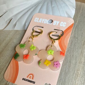 Floral Collection- Handcrafted clay earrings,Flower earrings, Flower Hair Barrette, Hair clips. Dangle earrings,Gifts for her, Gifts for bff