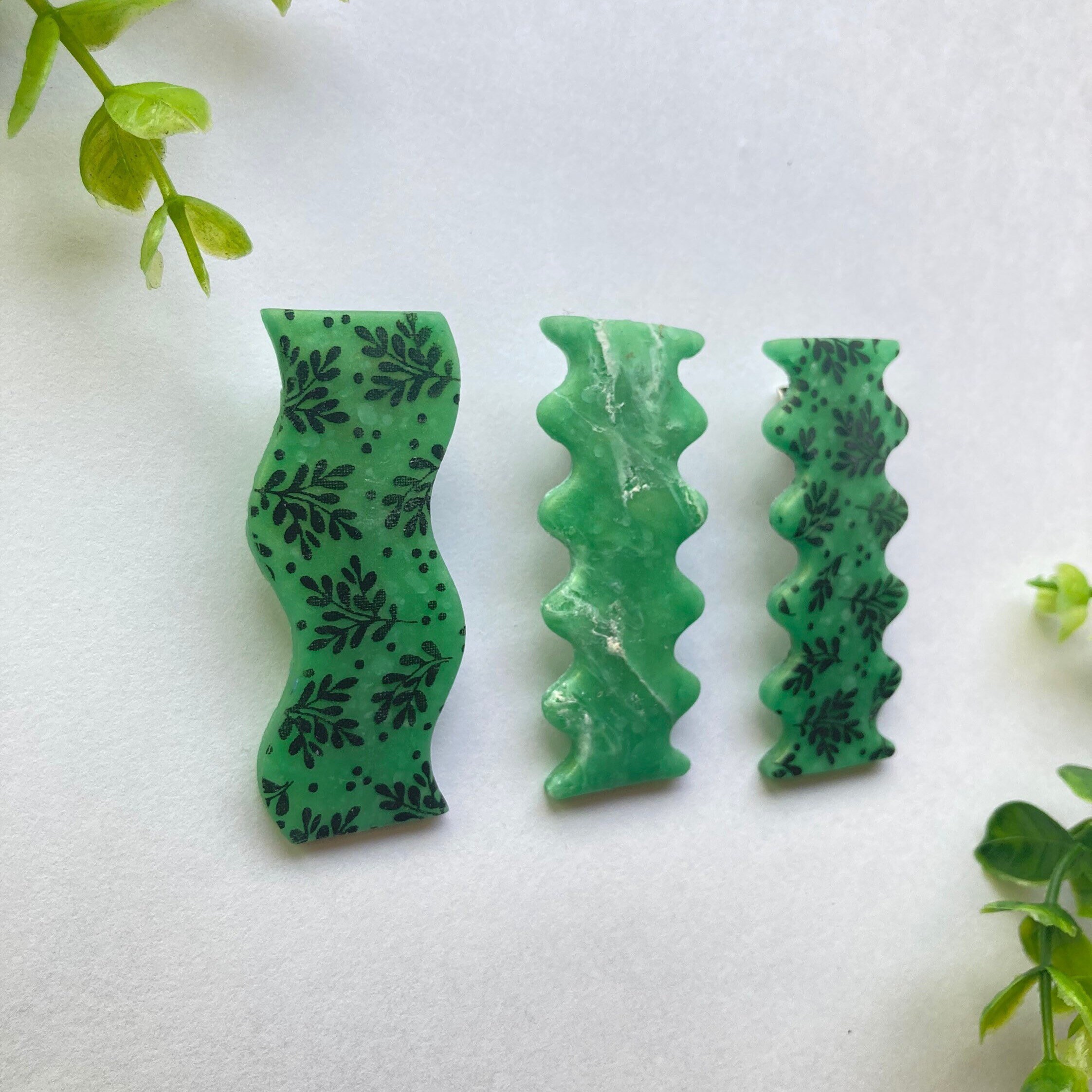 Jade Barrette Jade Collection, Handmade Clay Barrette, Hair Clips