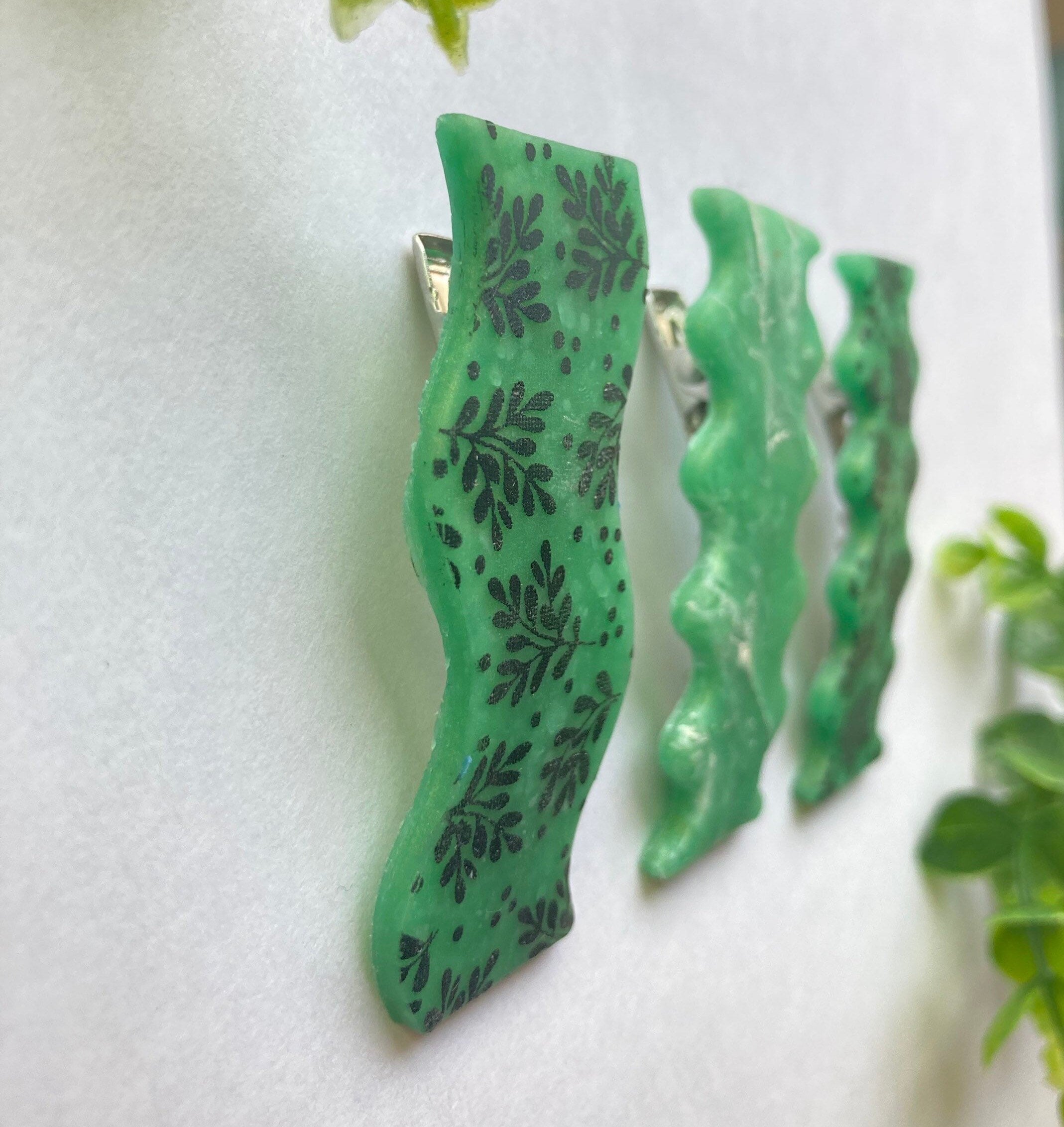 Jade Barrette Jade Collection, Handmade Clay Barrette, Hair Clips