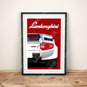1980 Lamborghini Countach Classic Car / Poster / Car Art / UnFramed