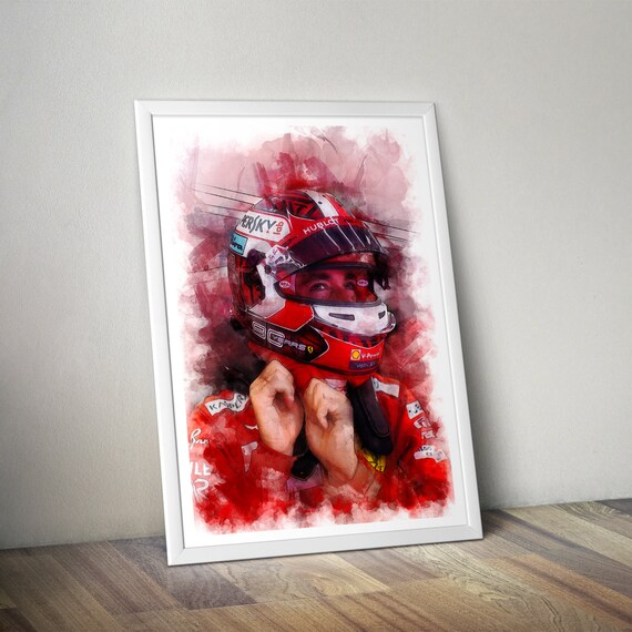 Charles Leclerc Ferrari F1 Poster Formule 1 Poster Car Etsy