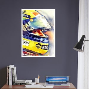 Ayrton Senna Poster/ Automotive Art / Car Art / Wall Art / UnFramed