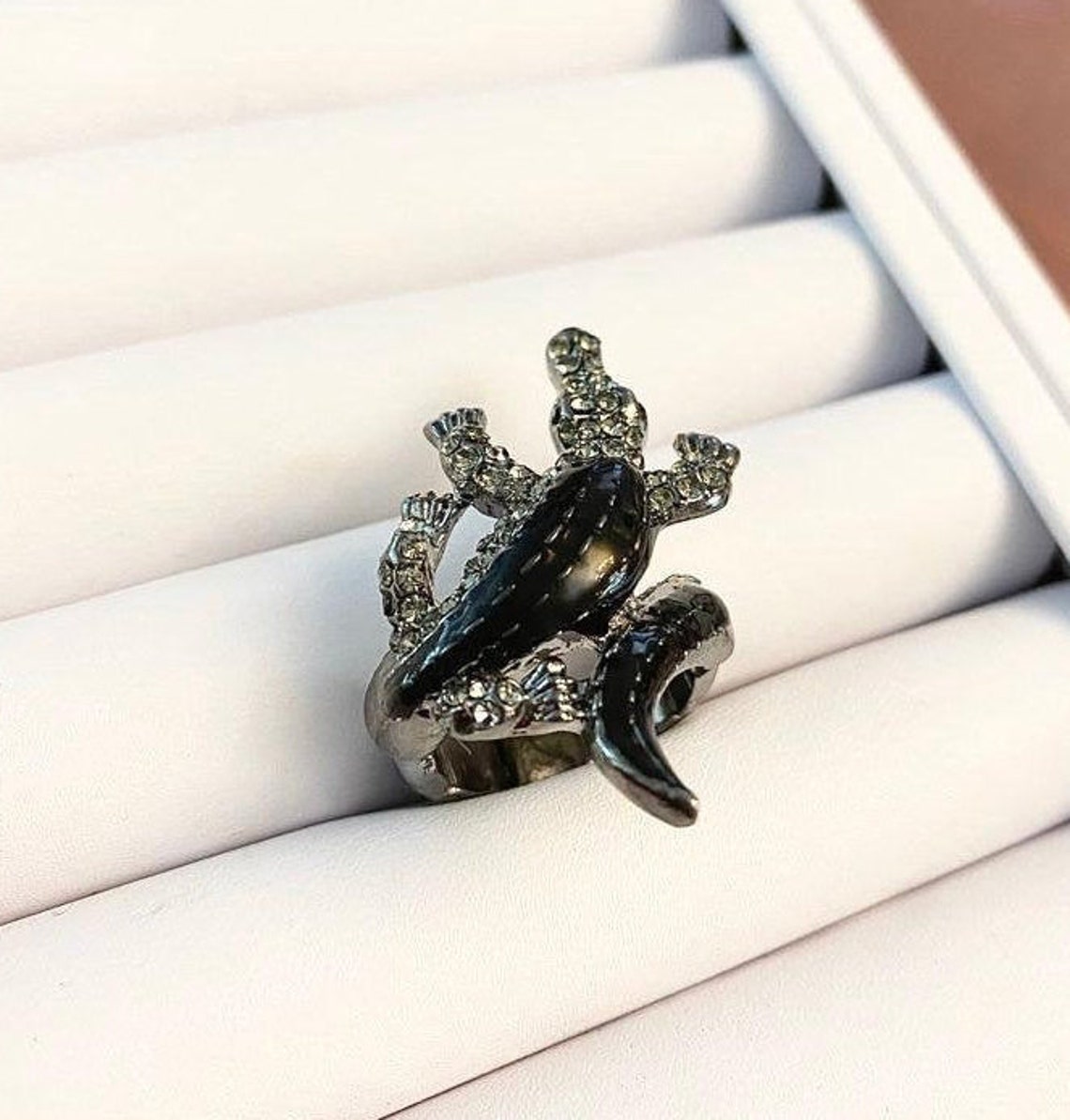 Sterling Silver Crocodile Ring Etsy