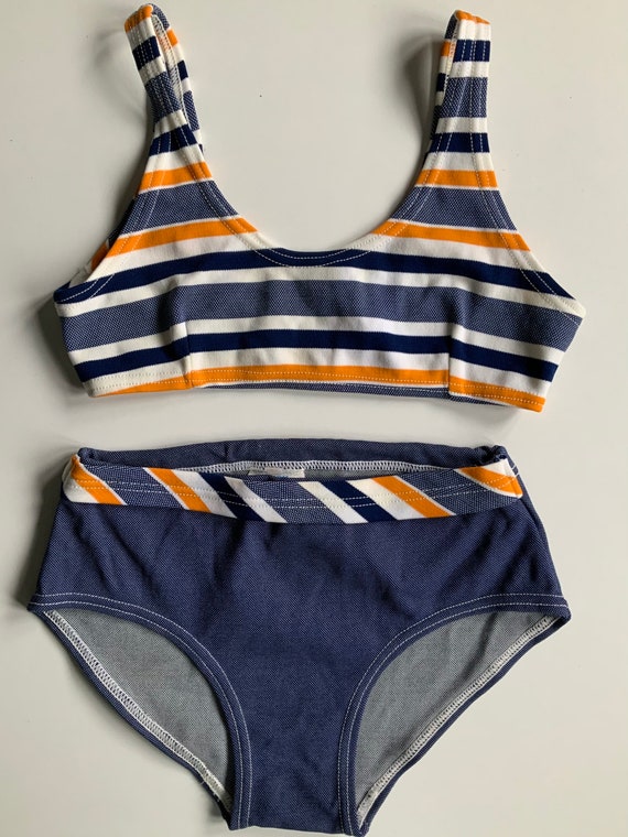 Vintage 60s 70S MOD striped Bikini from the brand… - image 2