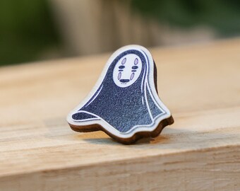 No-Face inspiriert | Chihiros Reise ins Zauberland Fan Art | Holz Pins | Entzückendes Ghibli Accessoire
