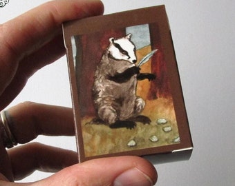 Mini Badgers Forest Tarot Card Deck With Box- Miniature Animal Tarot Deck, Foxes, Crows, Badgers, Rabbits, Authentic Art Card Deck, Woodland