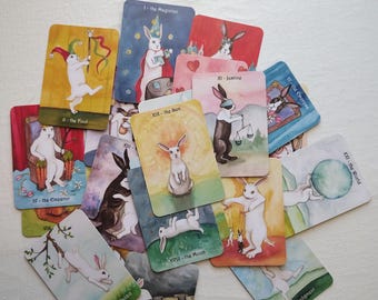 Special Price- Major Arcana Only Cards - Mini Size Rabbit Tarot Card Deck - NO Box - 22 Cards Only