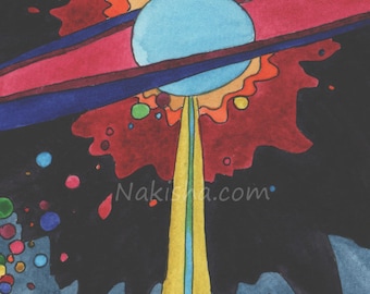 Nova - Original Painting from Nakisha&#39;s Oracle, Hand Painted Illustration on Paper, Watercolor, One of a kind, Unique Outer Space Wall Art
