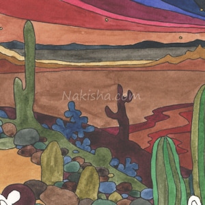 Pintura original de la carta 14 del Oráculo de Nakisha