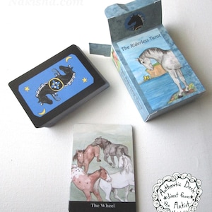 Baraja de tarot del tamaño de una carta de juego: baraja de tarot sin jinete, baraja de tarot con caballos, cartas con arte de acuarela único, baraja auténtica vendida directamente por el artista