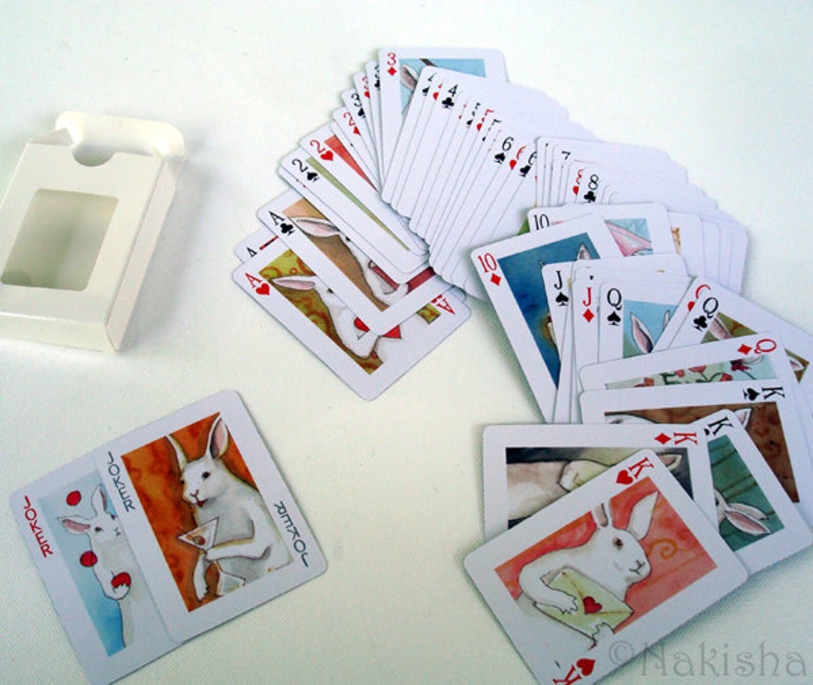 Adorable White Rabbits Poker Playing Cards Deck Etsy